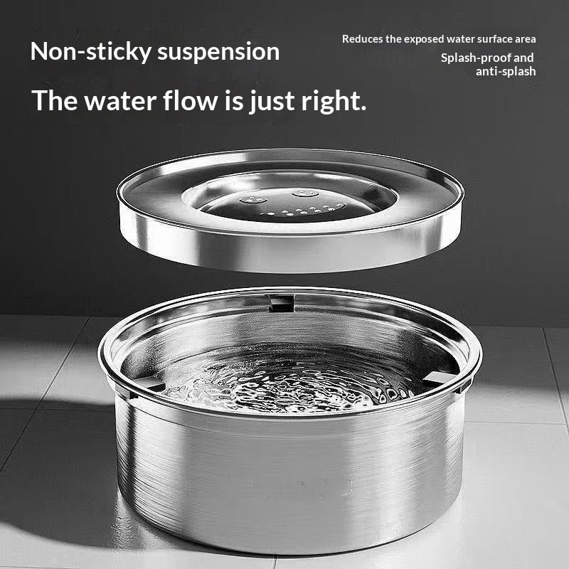 304 Stainless Steel Floating Pet Splash-Proof Water Bowl