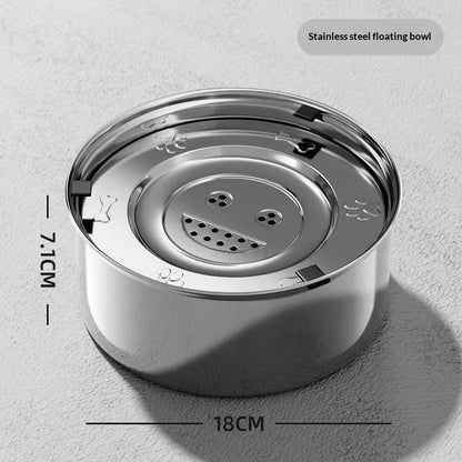 304 Stainless Steel Floating Pet Splash-Proof Water Bowl