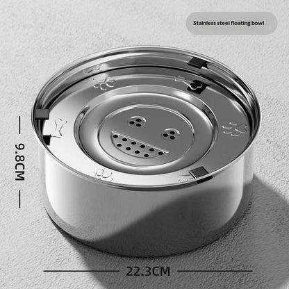 304 Stainless Steel Floating Pet Splash-Proof Water Bowl