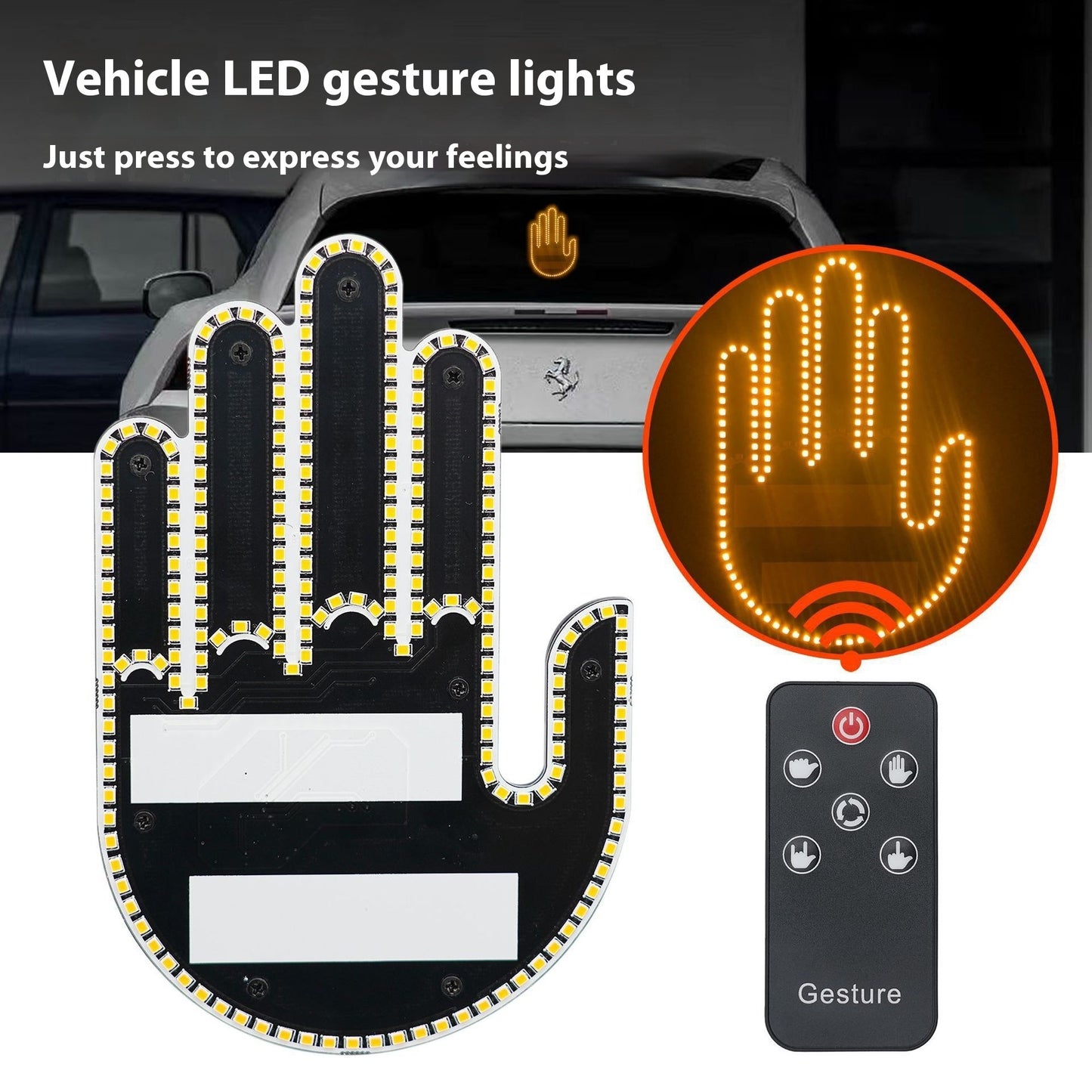 Men's Gesture Light Car Warning Lamp