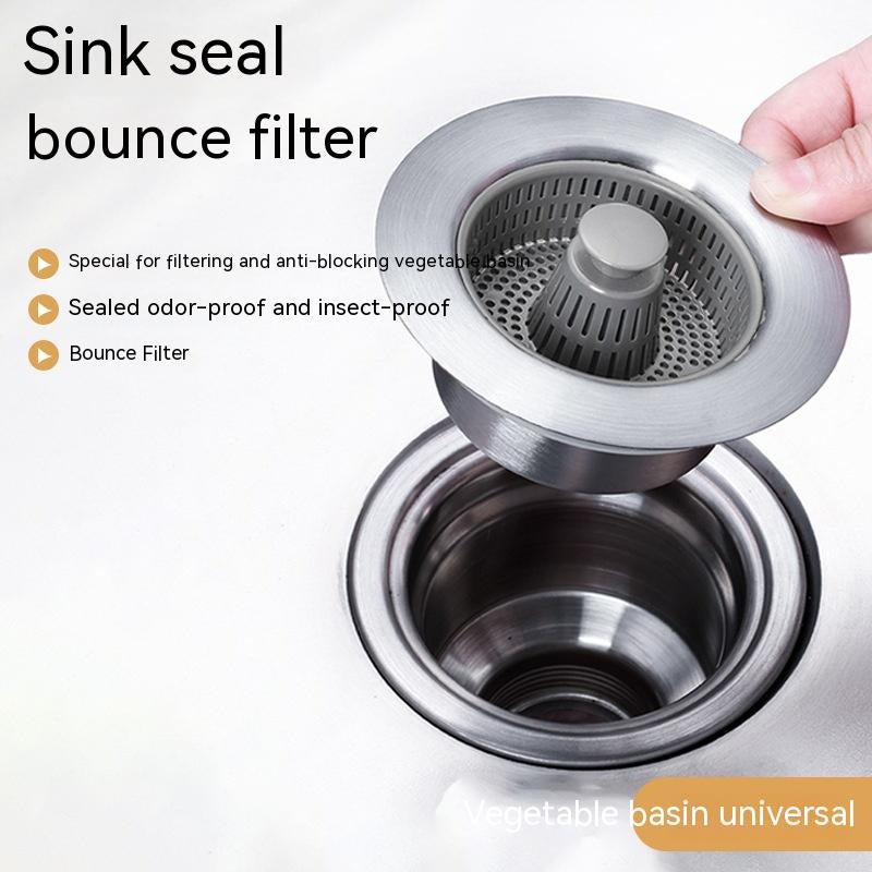 Stainless Steel Kitchen Sink Drain Filter Cap