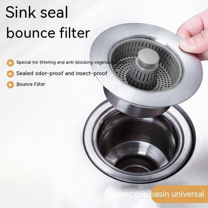 Stainless Steel Kitchen Sink Drain Filter Cap