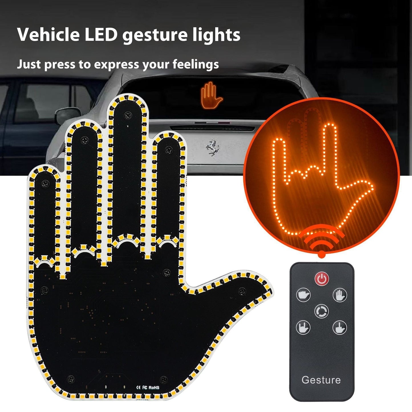 Men's Gesture Light Car Warning Lamp