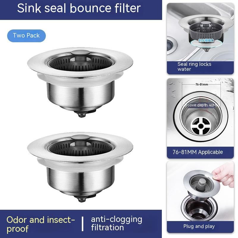 Stainless Steel Kitchen Sink Drain Filter Cap