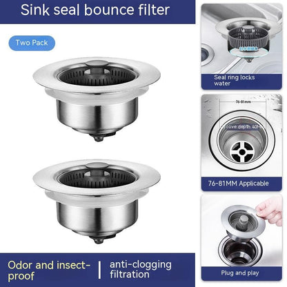 Stainless Steel Kitchen Sink Drain Filter Cap