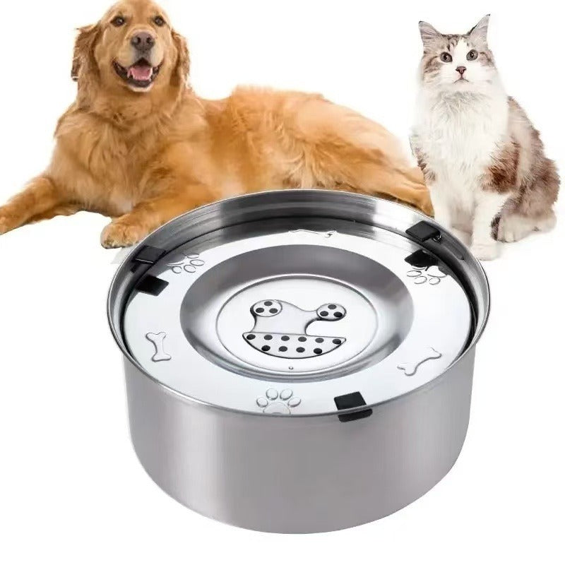 304 Stainless Steel Floating Pet Splash-Proof Water Bowl