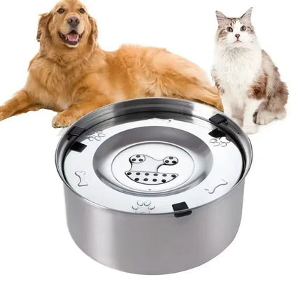 304 Stainless Steel Floating Pet Splash-Proof Water Bowl